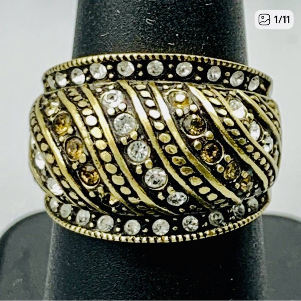 Heidi Daus Gold and Silver Swirl Ring